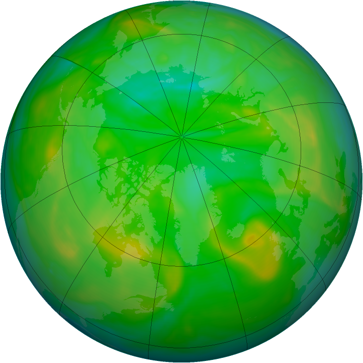 Arctic ozone map for 03 July 2005